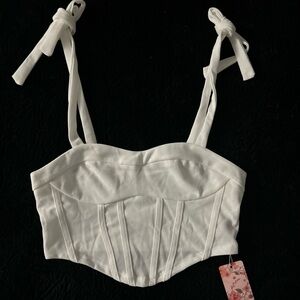 White Corset Top with Ties
